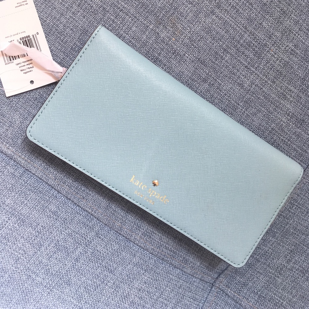 🎀 NWT Kate Spade baby blue folded Long wallet